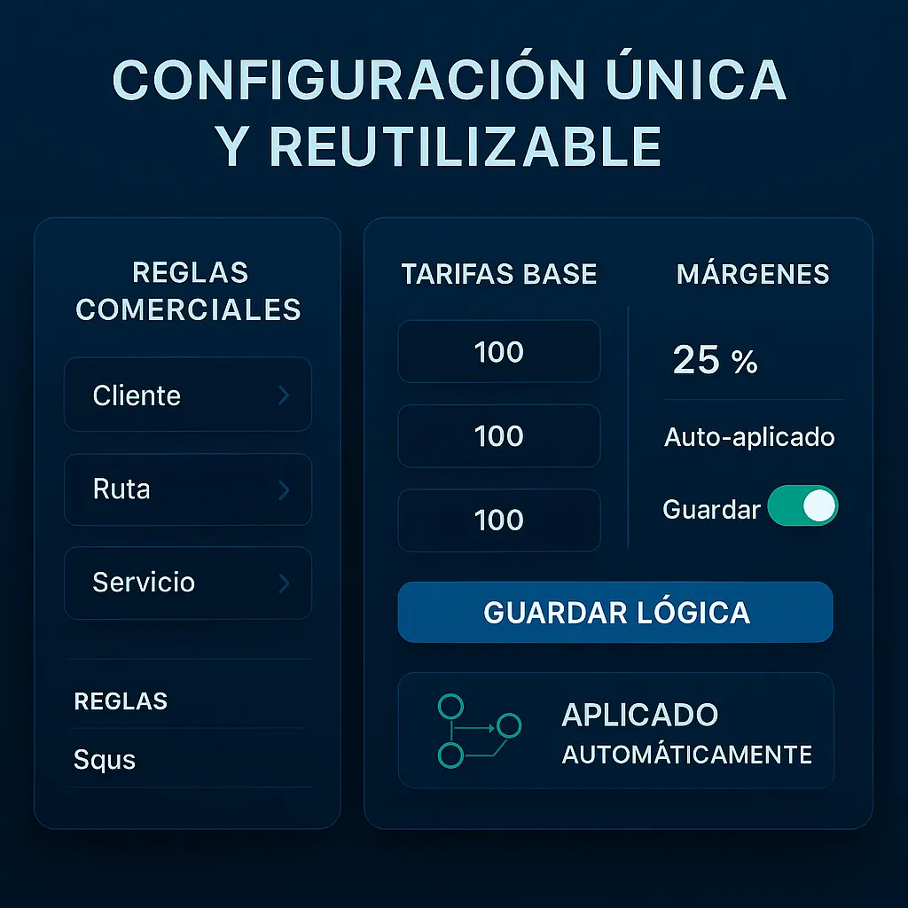 Ajustes de tarifas y márgenes reutilizables