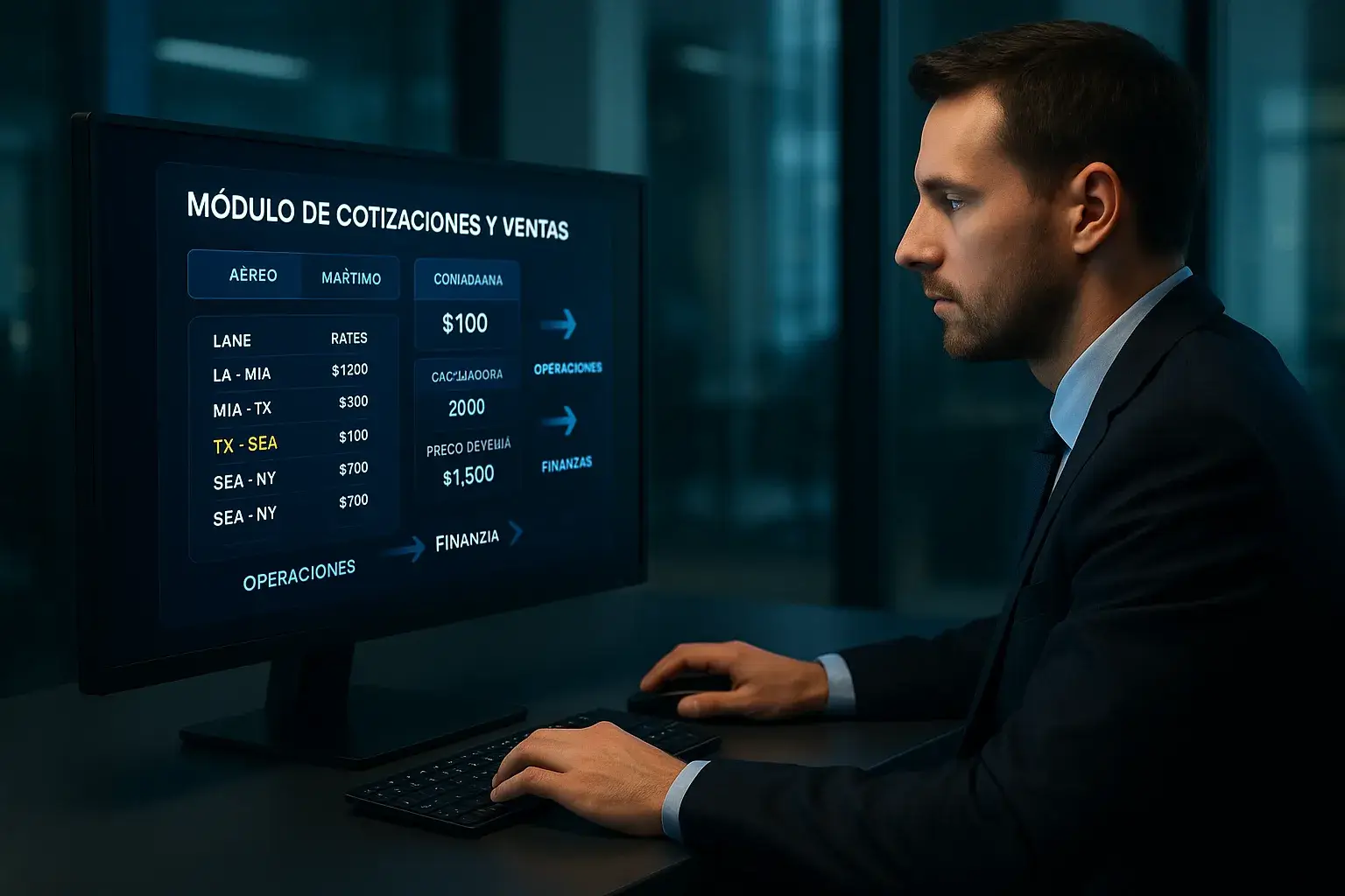 Panel del módulo de Cotizaciones y Ventas