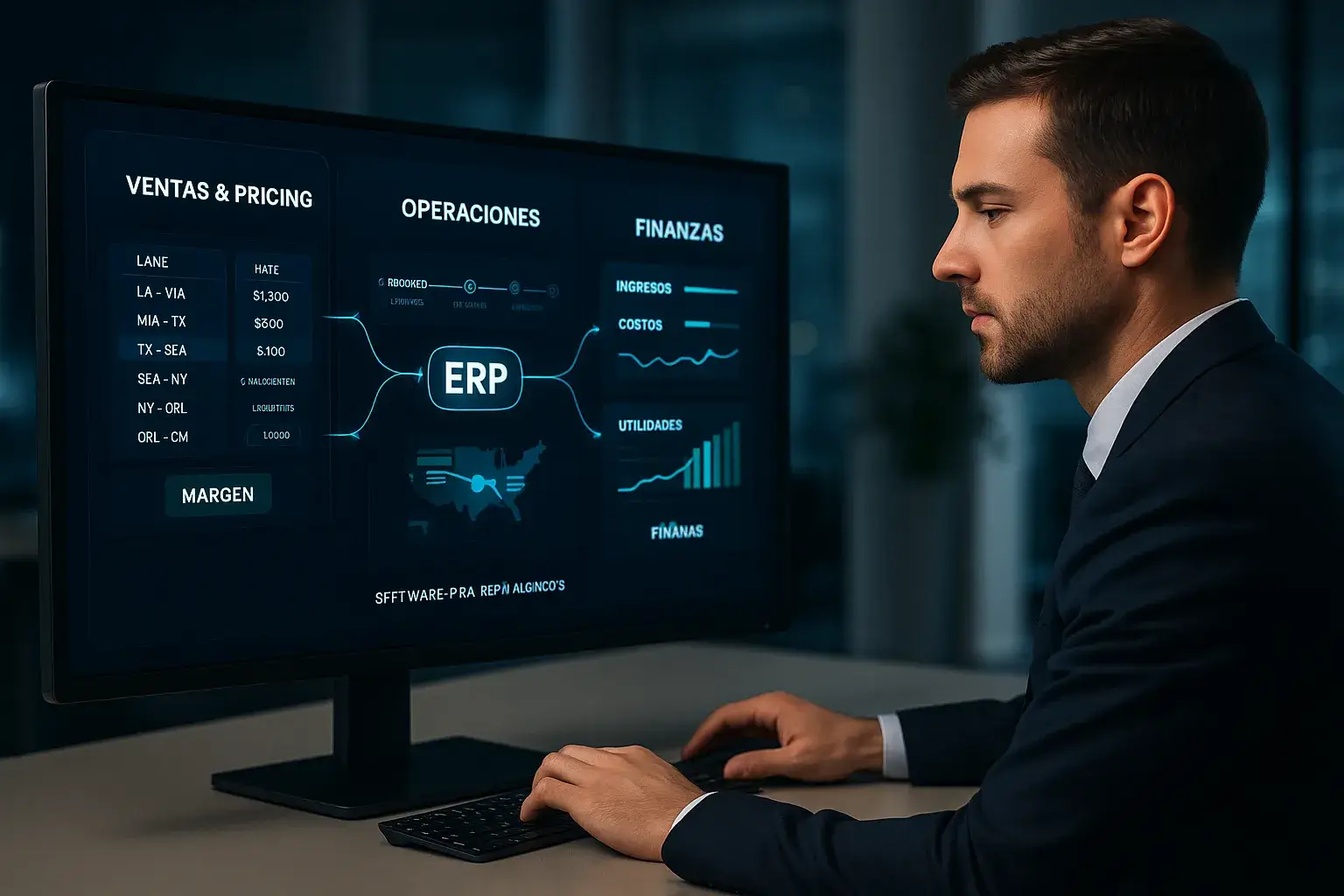 Imagen general del ERP para agencias de carga