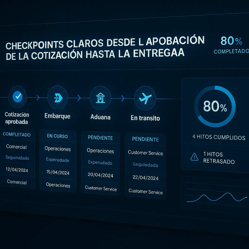 Línea de tiempo operativa con checkpoints